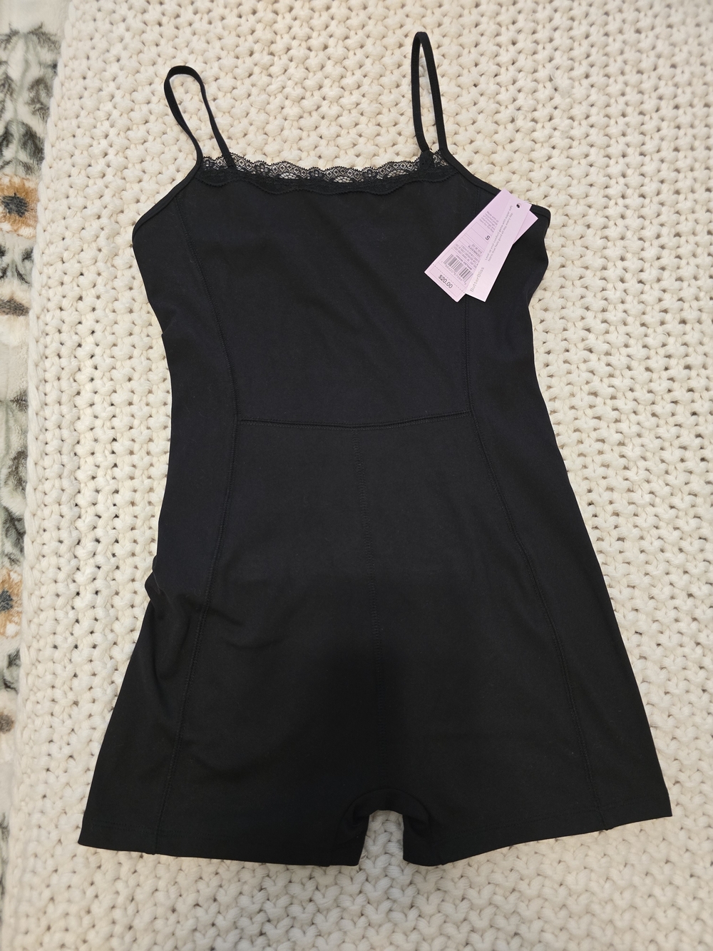 Bliss Black Lace-Trim Shaping Romper